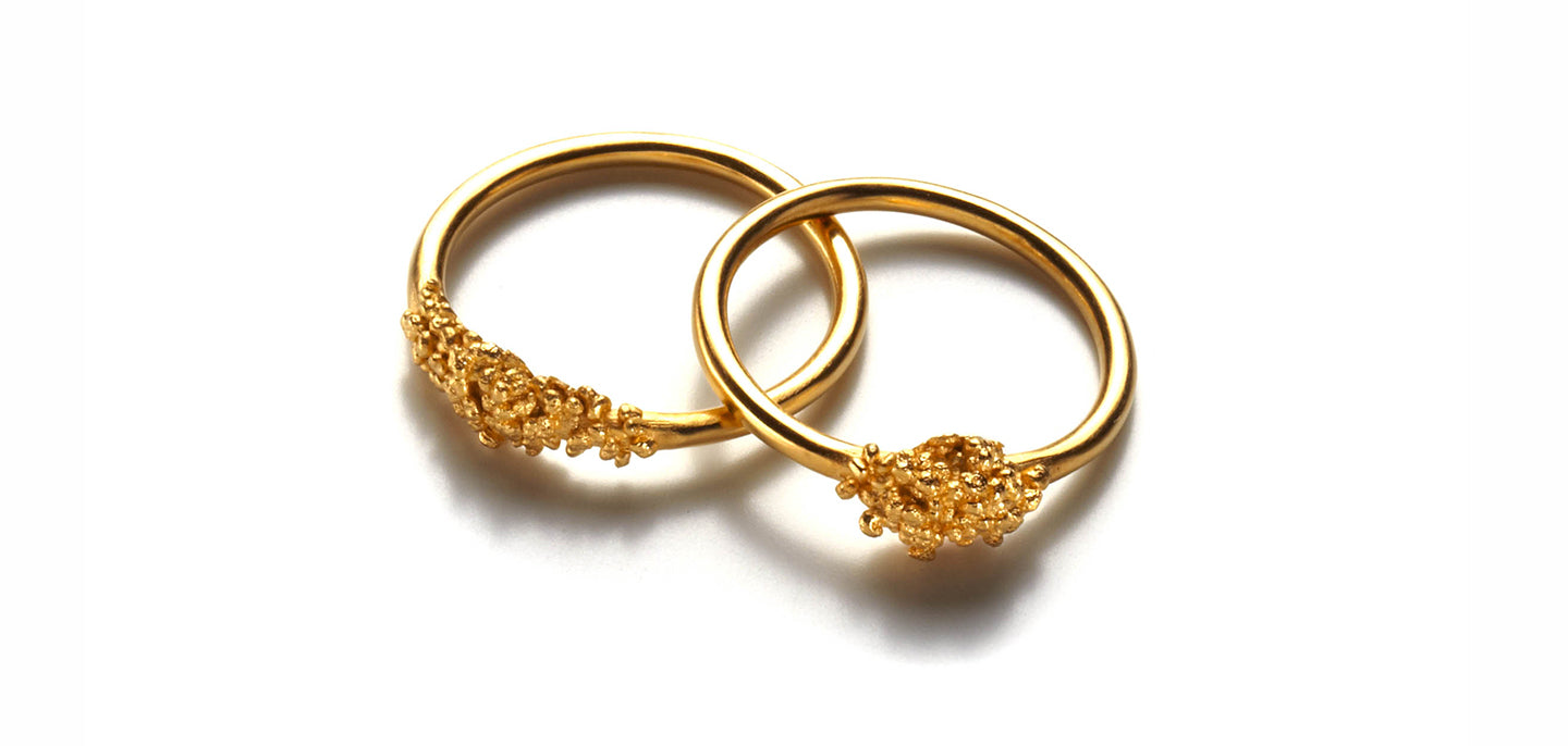 Bubble Ringe, Silber goldplattiert von Alexandra Baum