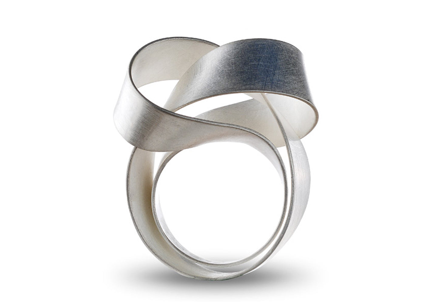 Ring Ori aus gewickelten Silberstreifen von Kazuko Nishibayashi
